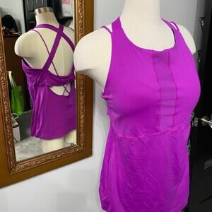 NWOT GapFit fuchsia strappy yoga workout bra top Size Large